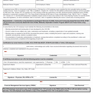 TX HHS Form 1747. Acknowledgement of Nursing Requirements TX HHS Form 1747. Acknowledgement of Nursing Requirements