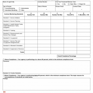 TX HHS Form 2013. CMPAS Contract Evaluation Summary