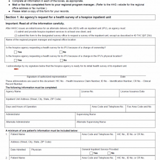TX HHS Form 2020-A. Notification of Readiness for a Health Survey of a Hospice Inpatient Unit TX HHS Form 2020-A. Notification of Readiness for a Health Survey of a Hospice Inpatient Unit