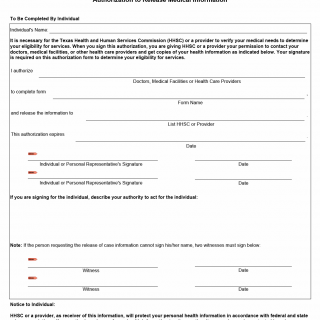 TX HHS Form 2076. Authorization to Release Medical Information TX HHS Form 2076. Authorization to Release Medical Information