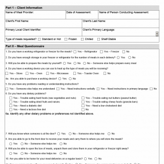 TX HHS Form 2278. Determination of Type of Meal