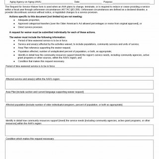 TX HHS Form 2279. Request for Service Waiver