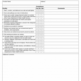 TX HHS Form 2329. Adult Foster Home Health Inspection Checklist TX HHS Form 2329. Adult Foster Home Health Inspection Checklist