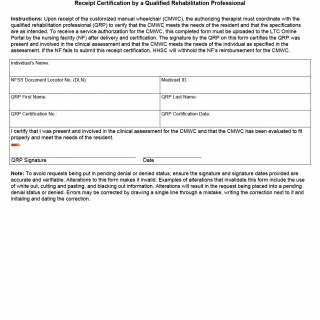 TX HHS Form 2362. Receipt Certification by a Qualified Rehabilitation Professional