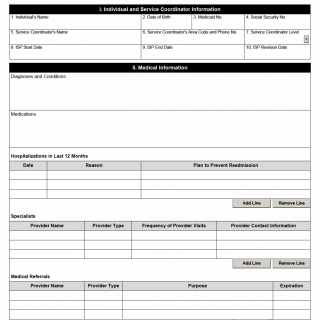 TX HHS Form 2603. STAR Kids Individual Service Plan (ISP) Narrative