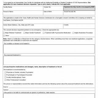 TX HHS Form 2700. Application for a Treatment Decision by a Surrogate Consent Committee TX HHS Form 2700. Application for a Treatment Decision by a Surrogate Consent Committee