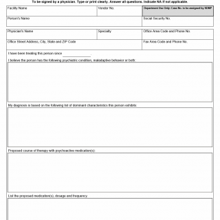TX HHS Form 2715. Certification of Need for Psychoactive Medication Treatment TX HHS Form 2715. Certification of Need for Psychoactive Medication Treatment
