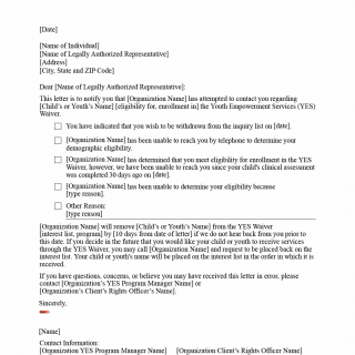 TX HHS Form 2811. Youth Empowerment Services Waiver Letter of Withdrawal TX HHS Form 2811. Youth Empowerment Services Waiver Letter of Withdrawal