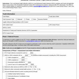 TX HHS Form 2816. Residential Treatment Center Project Referral Checklist TX HHS Form 2816. Residential Treatment Center Project Referral Checklist