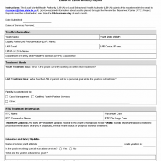 TX HHS Form 2817. Local Mental Health Authority (LMHA) or Local Behavioral Health Authority (LBHA) Monthly Report