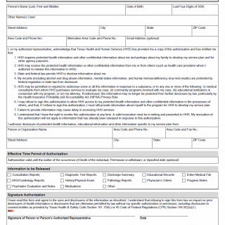 TX HHS Form 2870. Permission to Disclose Protected Health and Other Confidential Information TX HHS Form 2870. Permission to Disclose Protected Health and Other Confidential Information