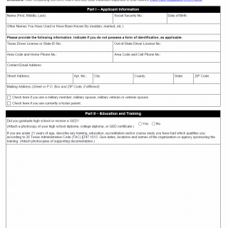TX HHS Form 2919. Request for a Registration Permit