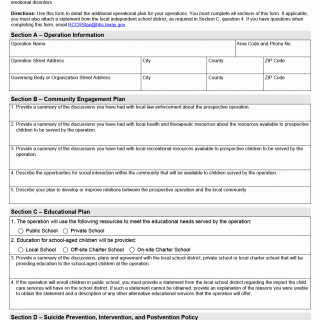 TX HHS Form 2960. CCR Application for a License to Operate a Residential Child Care Facility