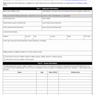 TX HHS Form 2986. Listing Permit Request