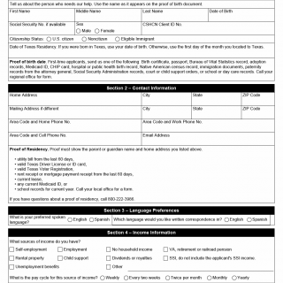 TX HHS Form 3031. Children with Special Health Care Needs (CSHCN) Program Application