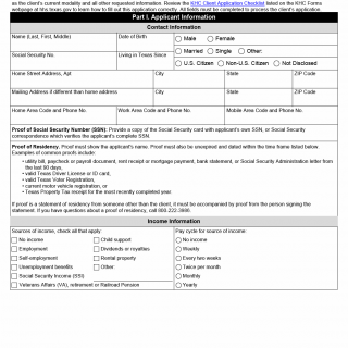 TX HHS Form 3035. Kidney Health Care Program Application