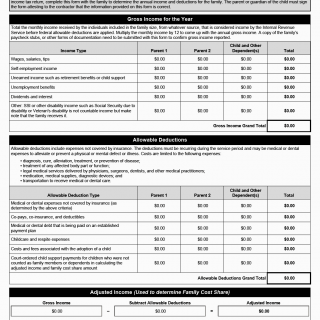 TX HHS Form 3038. Childrens Autism Program Family Cost Share Attestation Worksheet