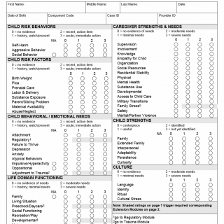 TX HHS Form 3042. MH Child and Adolescent Needs and Strengths (CANS) Ages 3 through 5