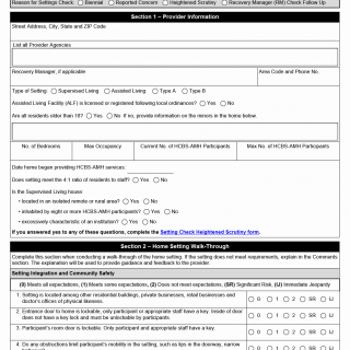TX HHS Form 3044. Home and Community Based Services Adult Mental Health (HCBS-AMH) Settings Checklist TX HHS Form 3044. Home and Community Based Services Adult Mental Health (HCBS-AMH) Settings Checklist
