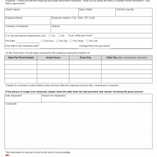 TX HHS Form 3059. CSHCN Employment Verification