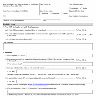 TX HHS Form 3065. Worksheet