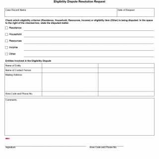 TX HHS Form 3073. Eligibility Dispute Resolution Request