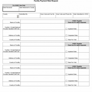 TX HHS Form 3079. Facility Payment Rate Request