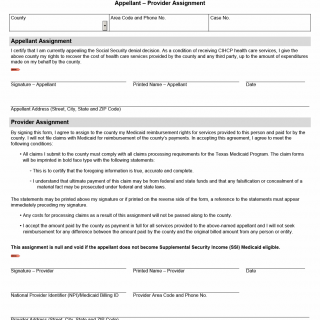 TX HHS Form 3081. Appellant – Provider Assignment TX HHS Form 3081. Appellant – Provider Assignment