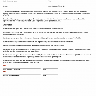 TX HHS Form 3087. TMHP Confidentiality Agreement