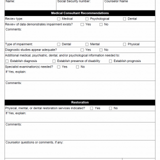 TX HHS Form 3101. Consultant Review