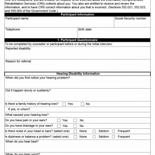 TX HHS Form 3105. Hearing Evaluation Report