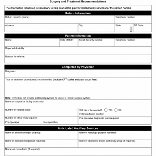 TX HHS Form 3110. Surgery and Treatment Recommendations TX HHS Form 3110. Surgery and Treatment Recommendations
