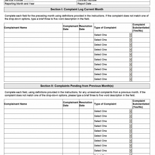 TX HHS Form 3153. Purchased Services Contract Monthly Complaint and Inquiries Report
