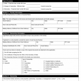 TX HHS Form 3200. Abortion Facility License Application TX HHS Form 3200. Abortion Facility License Application