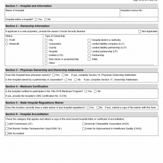 TX HHS Form 3232. General or Special Hospital License Renewal Application