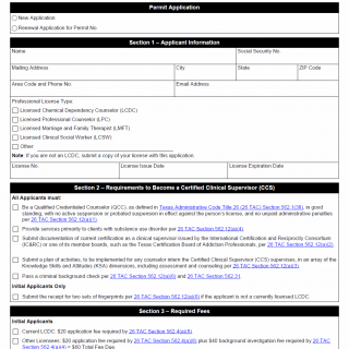TX HHS Form 3237. Certified Clinical Supervisor Application
