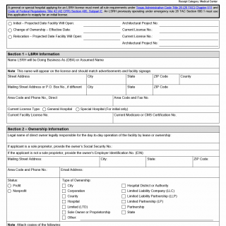 TX HHS Form 3240. Limited Services Rural Hospital (LSRH) License Application