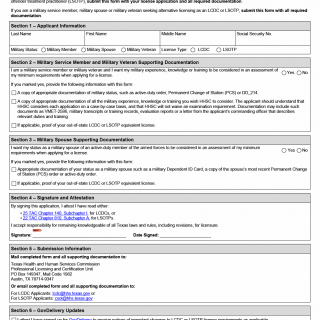 TX HHS Form 3242. Military Member. Military Spouse and Military Veteran Supplemental