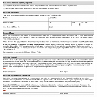 TX HHS Form 3247. Licensed Sex Offender Treatment Provider (LSOTP) and Affiliate Sex Offender Treatment Provider (ASOTP) License Renewal Application