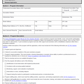TX HHS Form 3257. Licensed Chemical Dependency Counselor Peer Assistance Program Application