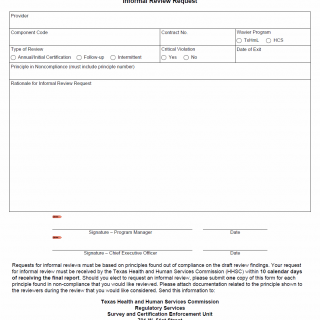 TX HHS Form 3610. Informal Review Request