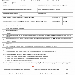 TX HHS Form 3615. Request to Continue Suspension of Waiver Program Services TX HHS Form 3615. Request to Continue Suspension of Waiver Program Services