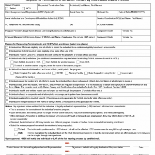 TX HHS Form 3616. Request for Termination of Services Provided by HCS/TxHmL Waiver Provider