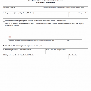 TX HHS Form 3632. Withdrawal Confirmation