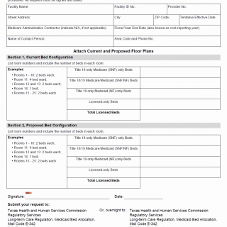 TX HHS Form 3711. Request for Bed Changes and Bed Relocations