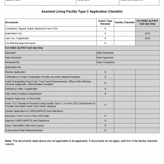 TX HHS Form 3736. Application for State License to Operate a Type C Assisted Living Facility