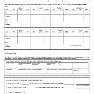 TX HHS Form 3766. Unit Staffing Report for ICF-IID Facilities