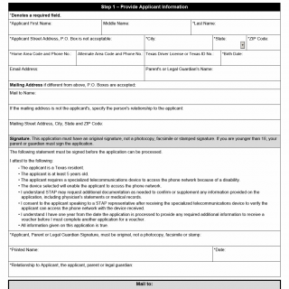 TX HHS Form 3906. Application for Specialized Telecommunications Assistance Program (STAP)