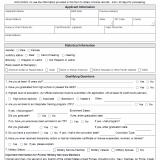TX HHS Form 3908. Test of English Proficiency