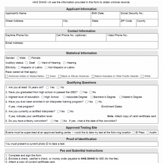 TX HHS Form 3918. Test of Spanish Proficiency